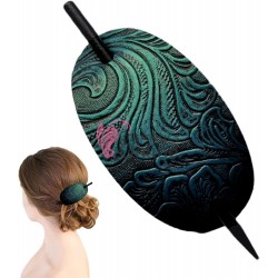 Accesoriu de par modern Japonez pentru cocuri din piele ecologica JPN19FF Turcoaz 